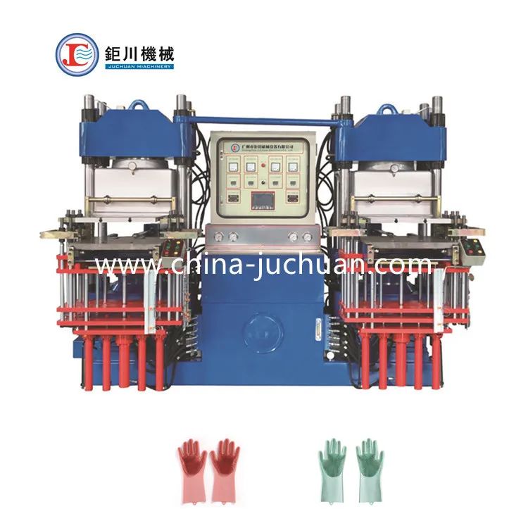 China Precio de fábrica Máquina de prensa en caliente de vulcanización hidráulica para hacer guantes de silicona de caucho